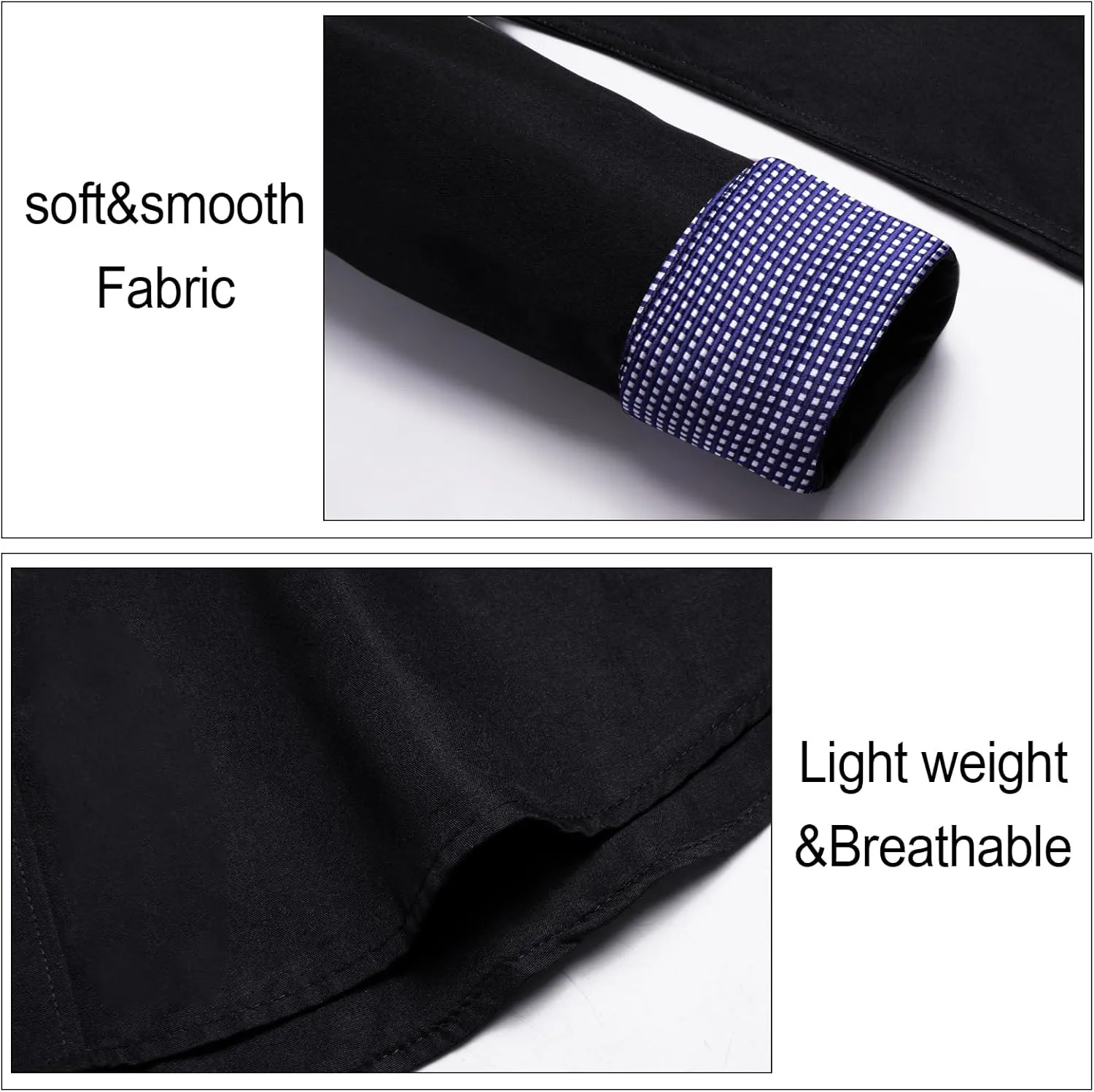 Dubulle Solid Mens Dress Shirt Satin Long Sleeve Business Casual Button Down Shirt with Pocket for Men