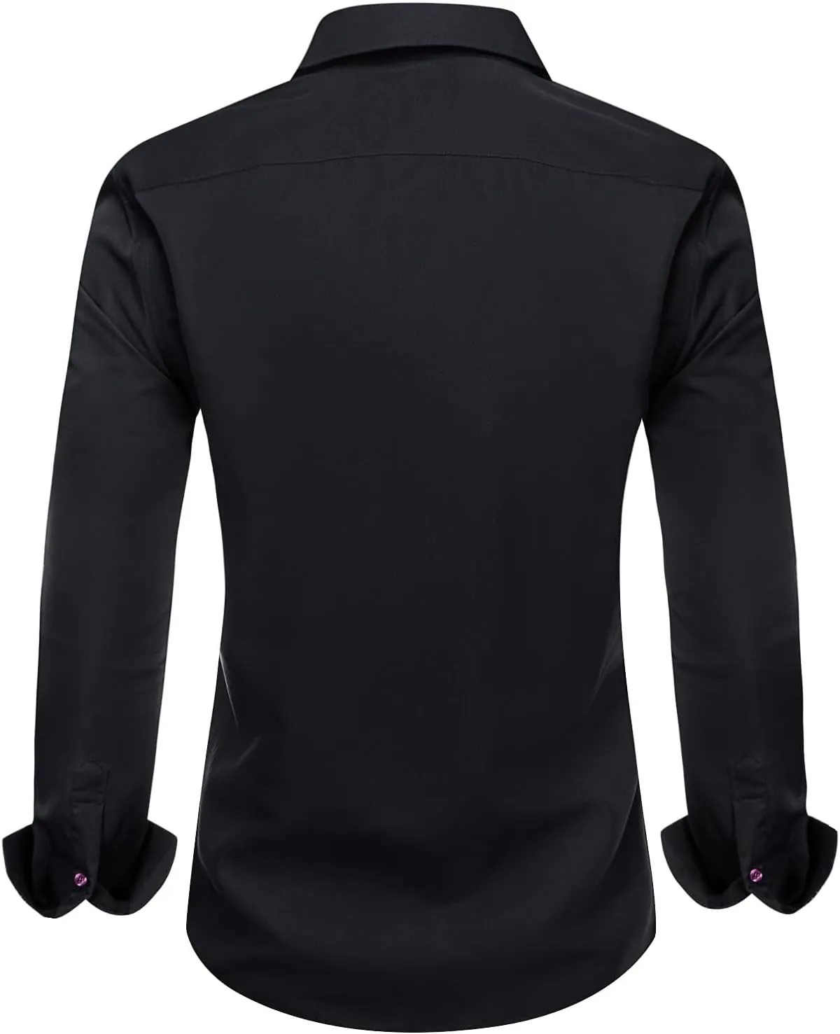 Dubulle Solid Mens Dress Shirt Satin Long Sleeve Business Casual Button Down Shirt with Pocket for Men