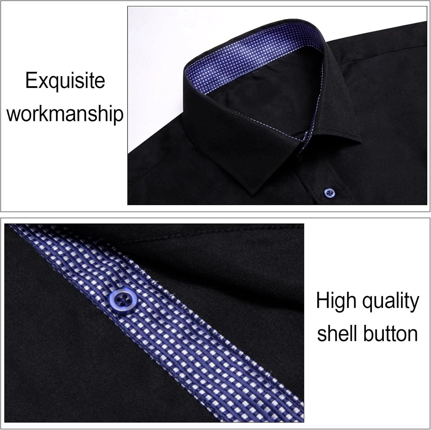 Dubulle Solid Mens Dress Shirt Satin Long Sleeve Business Casual Button Down Shirt with Pocket for Men