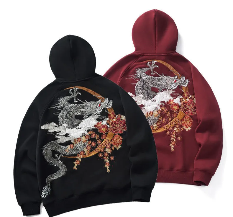 Embroidered Dragon Hoodie - AXIS16