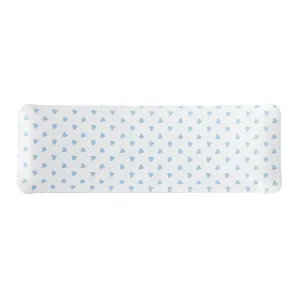 Fabric Tray Oblong Heart Blue