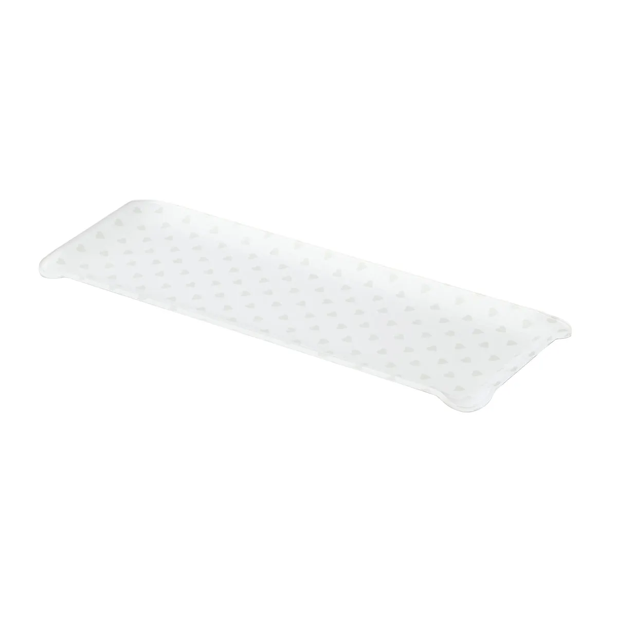 Fabric Tray Oblong Heart Grey