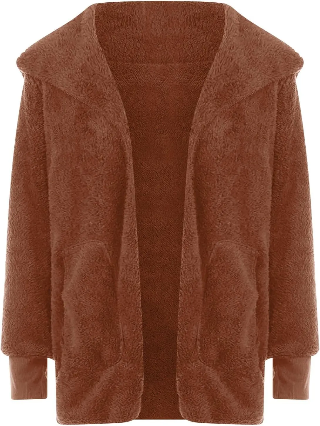 fartey Womens Oversized Fleece Jackets Zip Up Long Sleeve Hoodies Comfy Soft Fuzzy Sherpa Coats Outerwear with Pockets