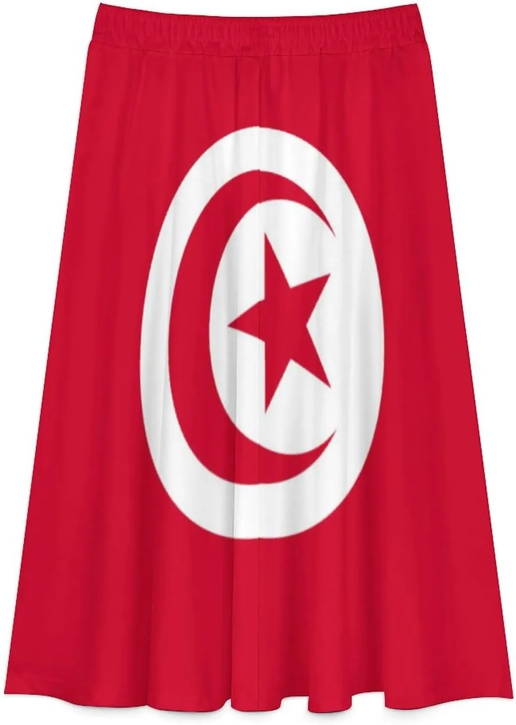 Fattyeery Womens Half Long Skirt Cameroon Flag Casual Pleated Plisse Hem Summer for Womens Midi Skirt Dress