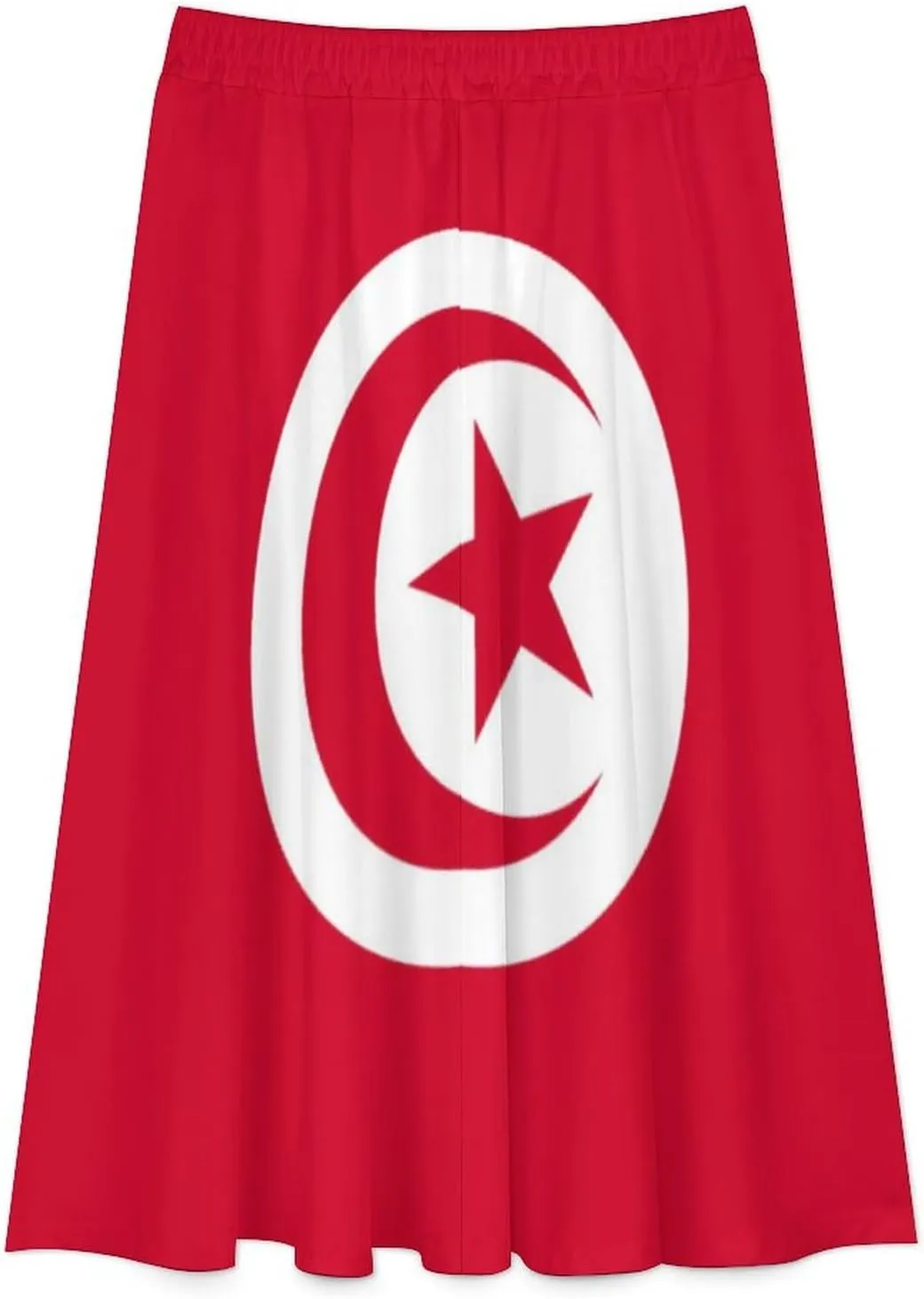 Fattyeery Womens Half Long Skirt Cameroon Flag Casual Pleated Plisse Hem Summer for Womens Midi Skirt Dress