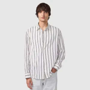 Freddy 5324 Linen Blend Shirt (Black Stripe)