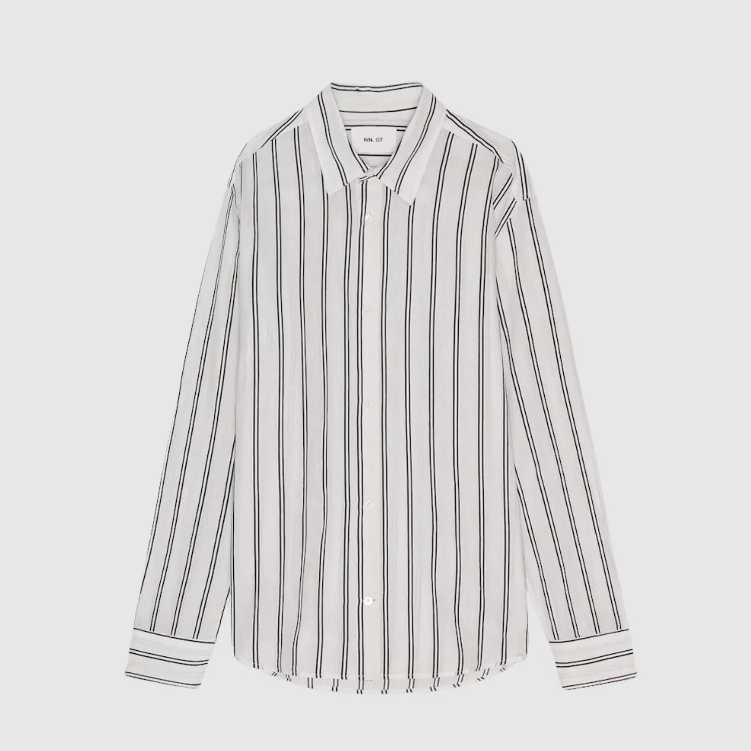 Freddy 5324 Linen Blend Shirt (Black Stripe)