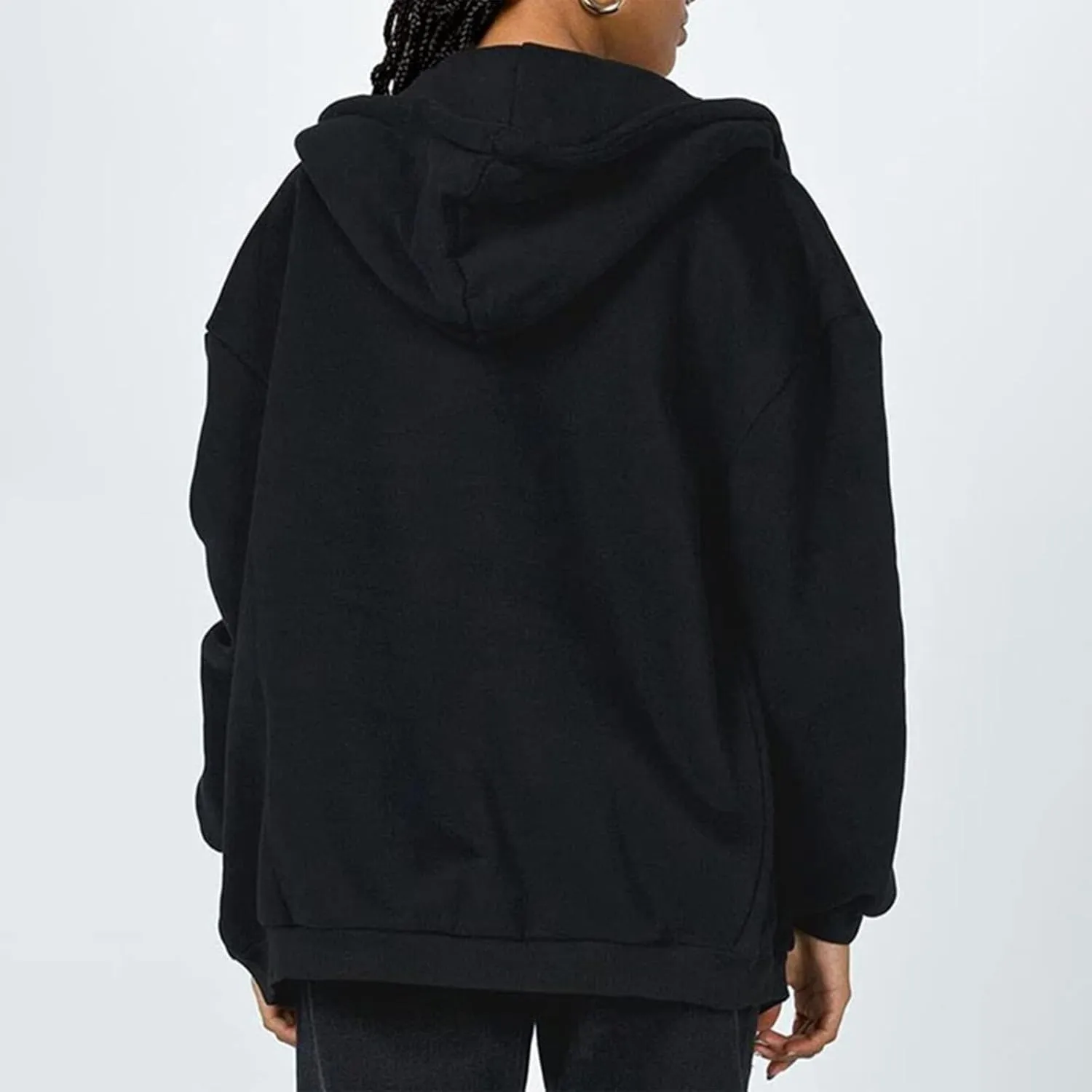 Full Zip Up Hoodie for Women Trendy 2024 Oversized Fleece Lightweight Sweatshirt Jacket Fall Preppy Teen Girls Outfit