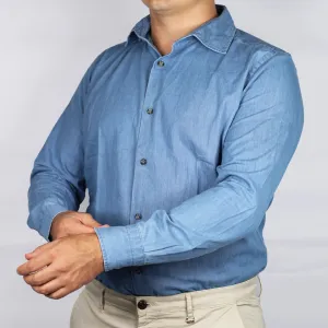 Fusaro Antonio men's cotton shirt in light denim (CA25000)
