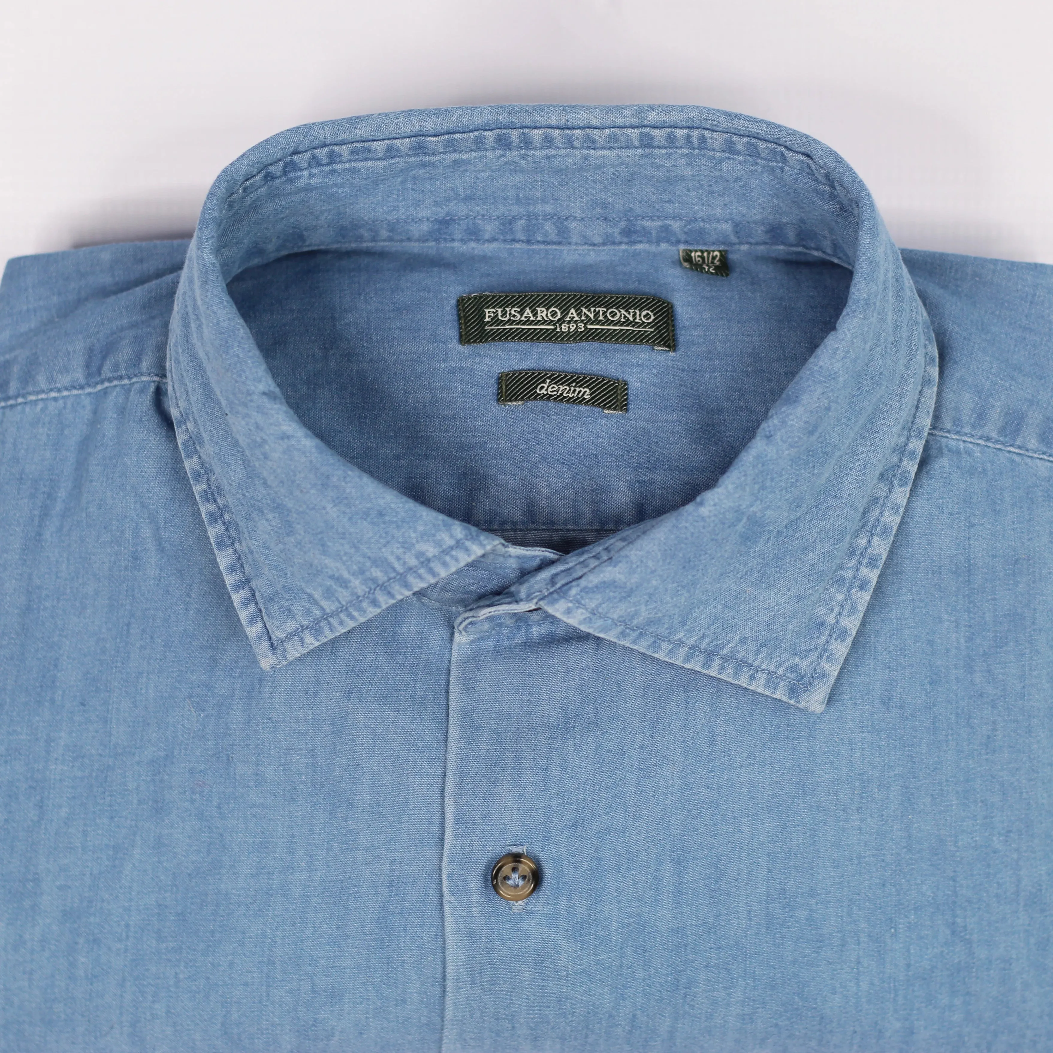 Fusaro Antonio men's cotton shirt in light denim (CA25000)