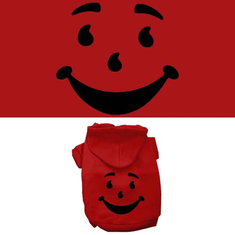 Halloween Pet, Dog & Cat Hoodie Screen Printed, "Happy Drink Man Costume"