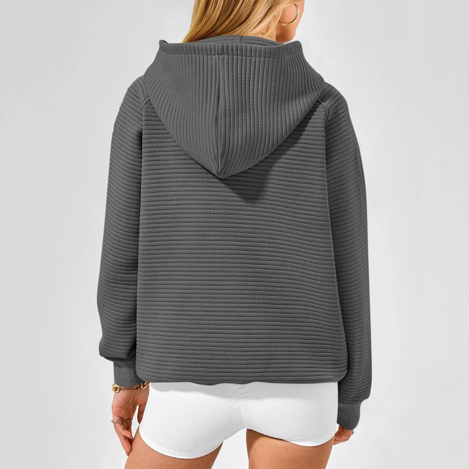 Hoodies for Women Loose Fleece Raglan Long Sleeve Hooded Sweatshirts Casual Comfy Jacquard Pullover with Pockets