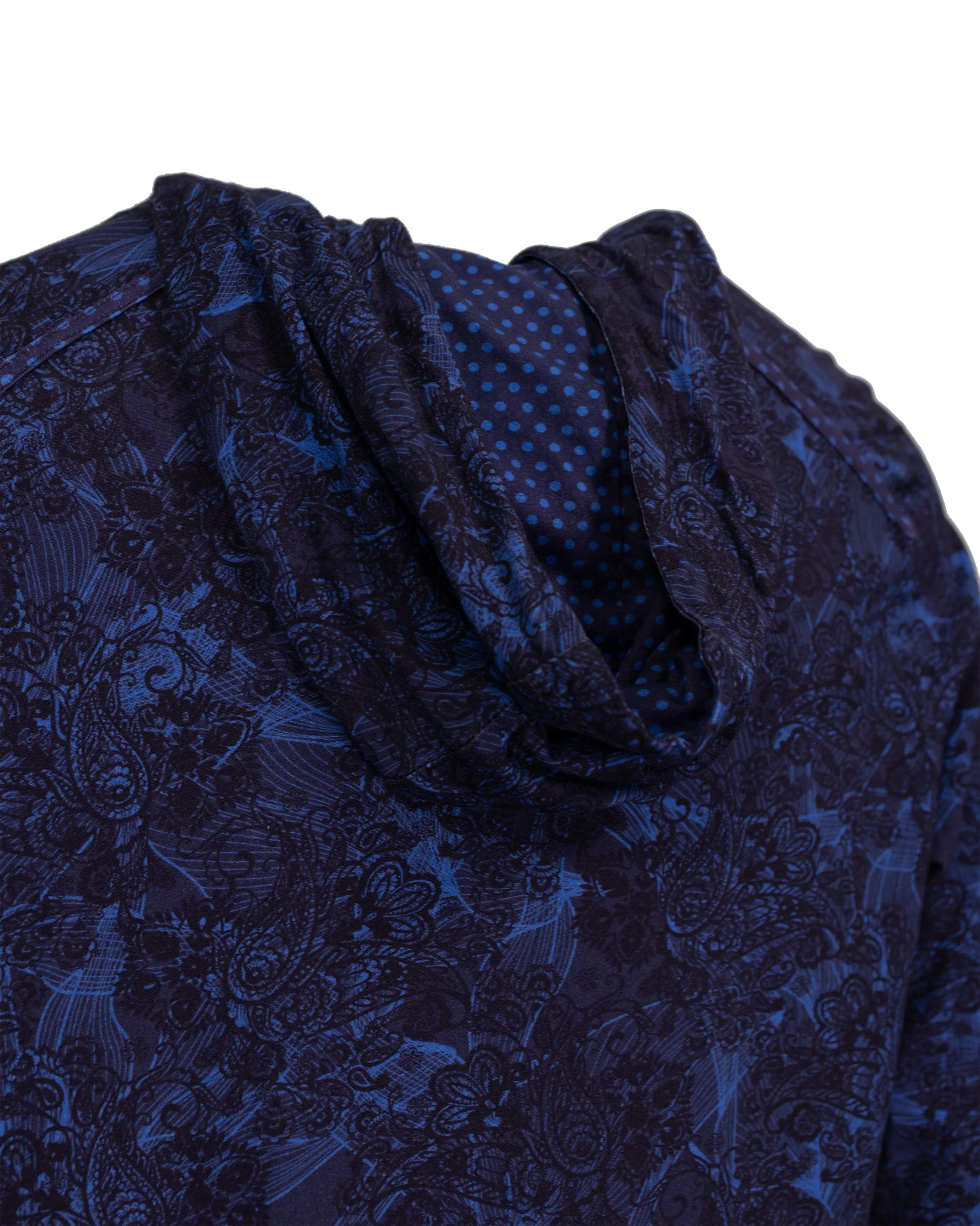 HORACE PAISLEY SWIRL HOODIE IN NAVY