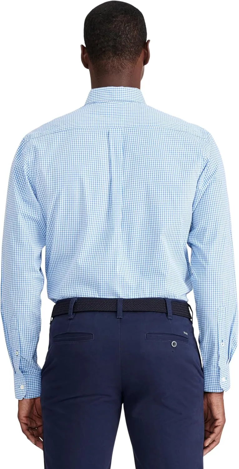 IZOD Men's Performance Comfort Long Sleeve Gingham Button Down Shirt