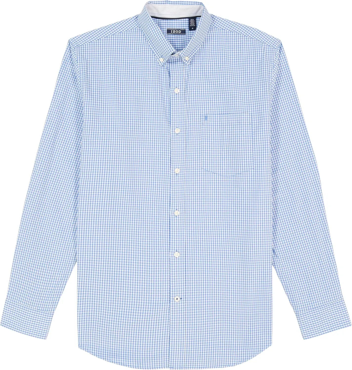 IZOD Men's Performance Comfort Long Sleeve Gingham Button Down Shirt