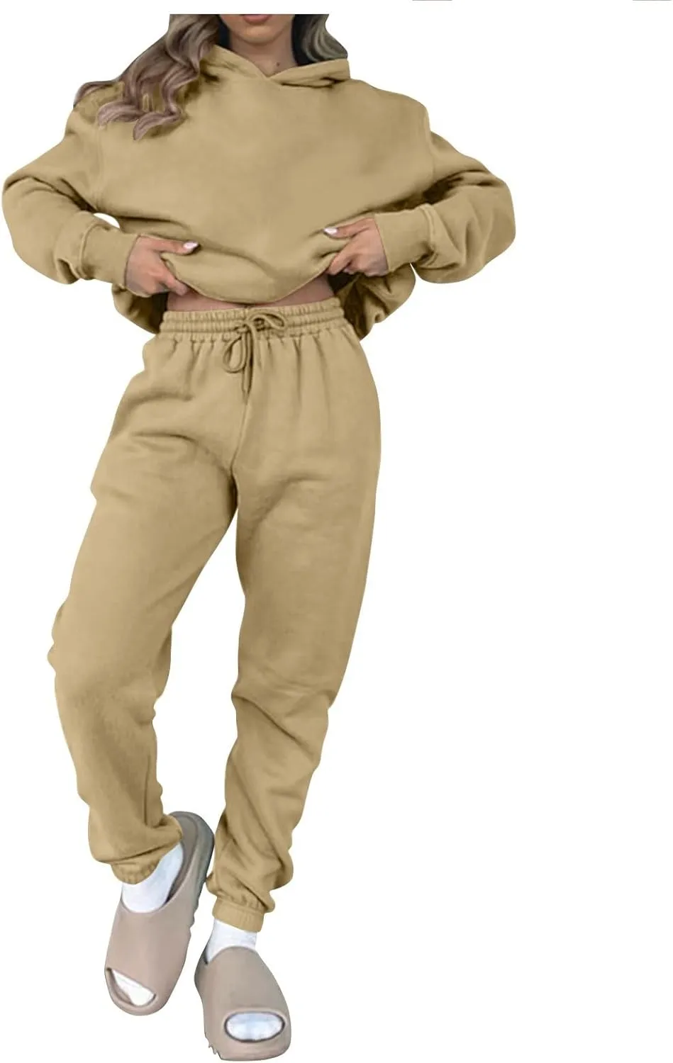 Jogger Sets for Women 2 Piece Lounge Sets Matching Sweat Outfits Oversized Hoodie Sweatsuits Comfy Joggers Tracksuit