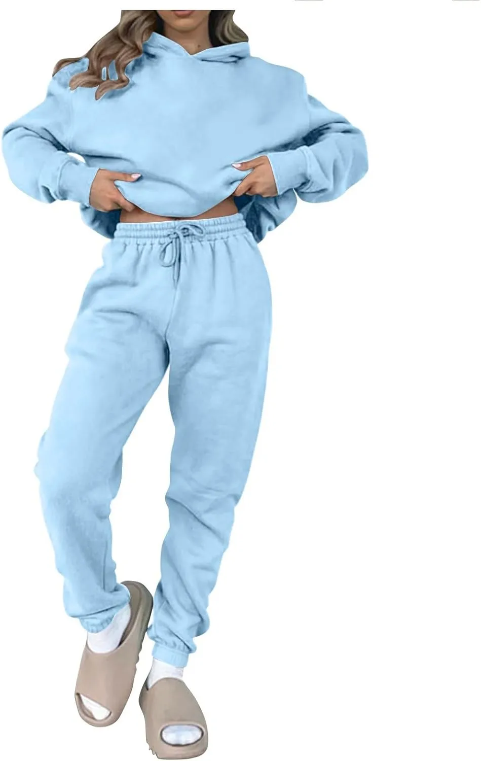 Jogger Sets for Women 2 Piece Lounge Sets Matching Sweat Outfits Oversized Hoodie Sweatsuits Comfy Joggers Tracksuit