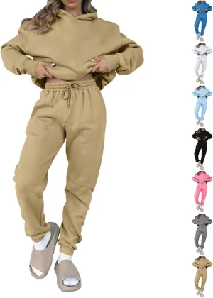 Jogger Sets for Women 2 Piece Lounge Sets Matching Sweat Outfits Oversized Hoodie Sweatsuits Comfy Joggers Tracksuit