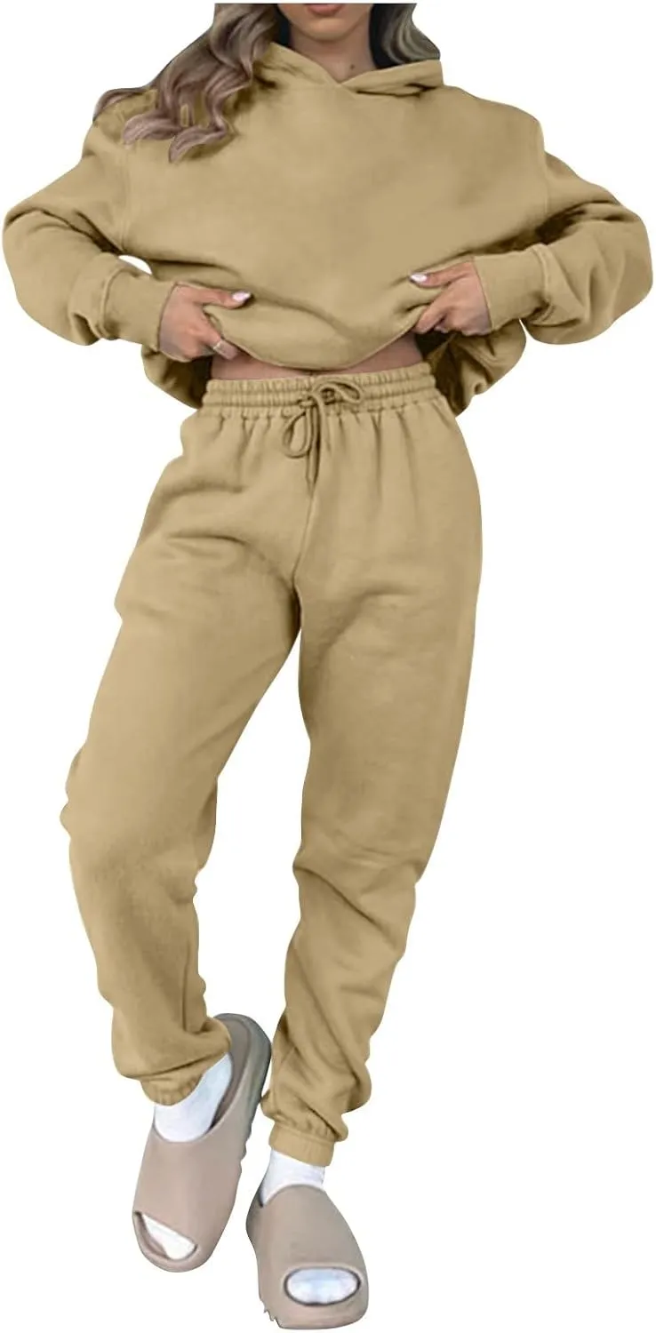 Jogger Sets for Women 2 Piece Lounge Sets Matching Sweat Outfits Oversized Hoodie Sweatsuits Comfy Joggers Tracksuit