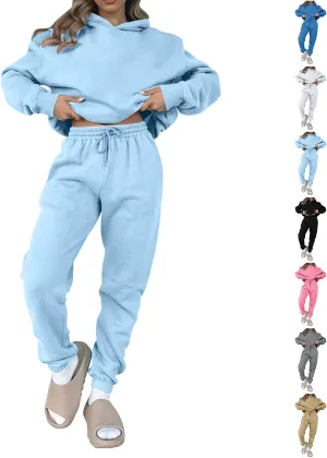 Jogger Sets for Women 2 Piece Lounge Sets Matching Sweat Outfits Oversized Hoodie Sweatsuits Comfy Joggers Tracksuit