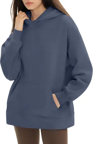 KUIOLYPOER Hoodies for Womens Sweatshirt Fall Fashion 2024 Long Sleeve Solid Color Top Sweatshirts with Pocket