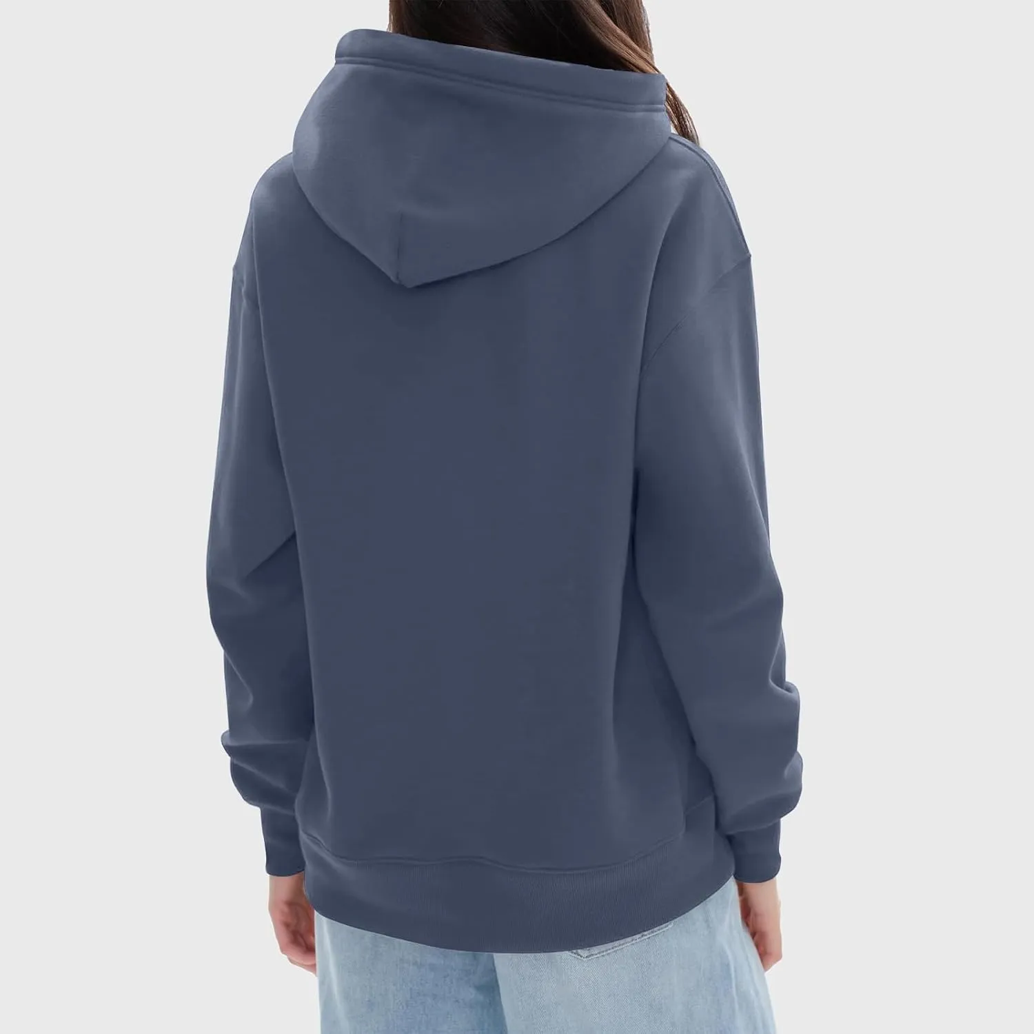 KUIOLYPOER Hoodies for Womens Sweatshirt Fall Fashion 2024 Long Sleeve Solid Color Top Sweatshirts with Pocket