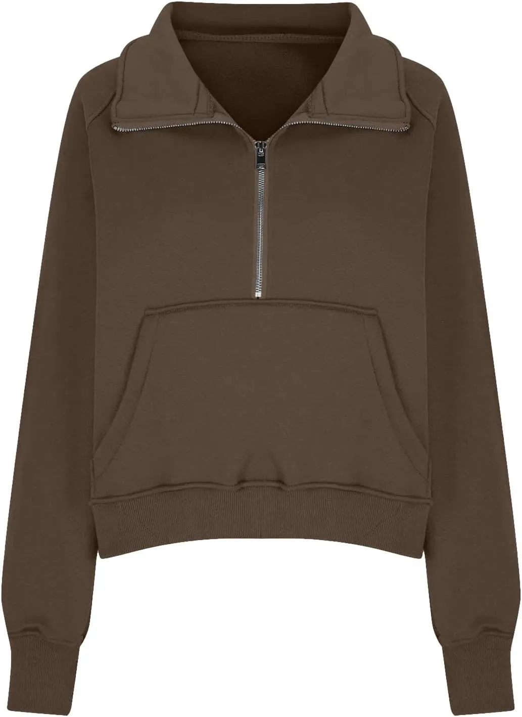 Ladies Stand Collar Hoodie Trendy Plus Fleece Sweatshirt 2024 Solid Color Loose Long Sleeve Comfy Slim Half Zip Pullover