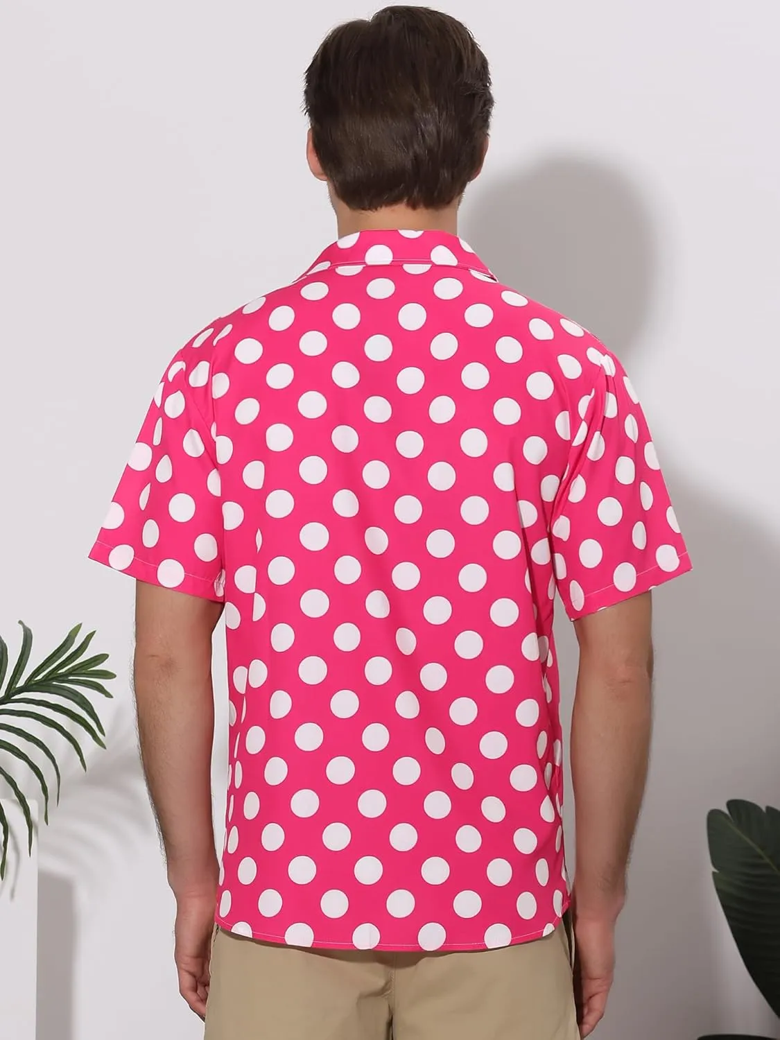 Lars Amadeus Polka Dots Dress Shirts for Men's Slim Fit Short Sleeves Button Summer Shirts