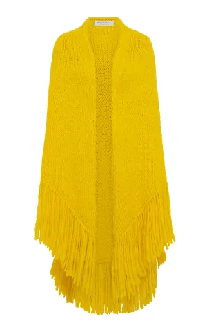 Lauren Knit Wrap in Cadmium Yellow Welfat Cashmere
