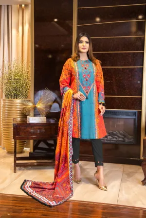 Lawn 3 Piece Elegant Suit