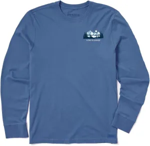 Life is Good. Men's Winter Evergreen Long Sleeve Crusher Tee, Vintage Blue (US, Alpha, X-Large, Regular, Regular, Vintage Blue)