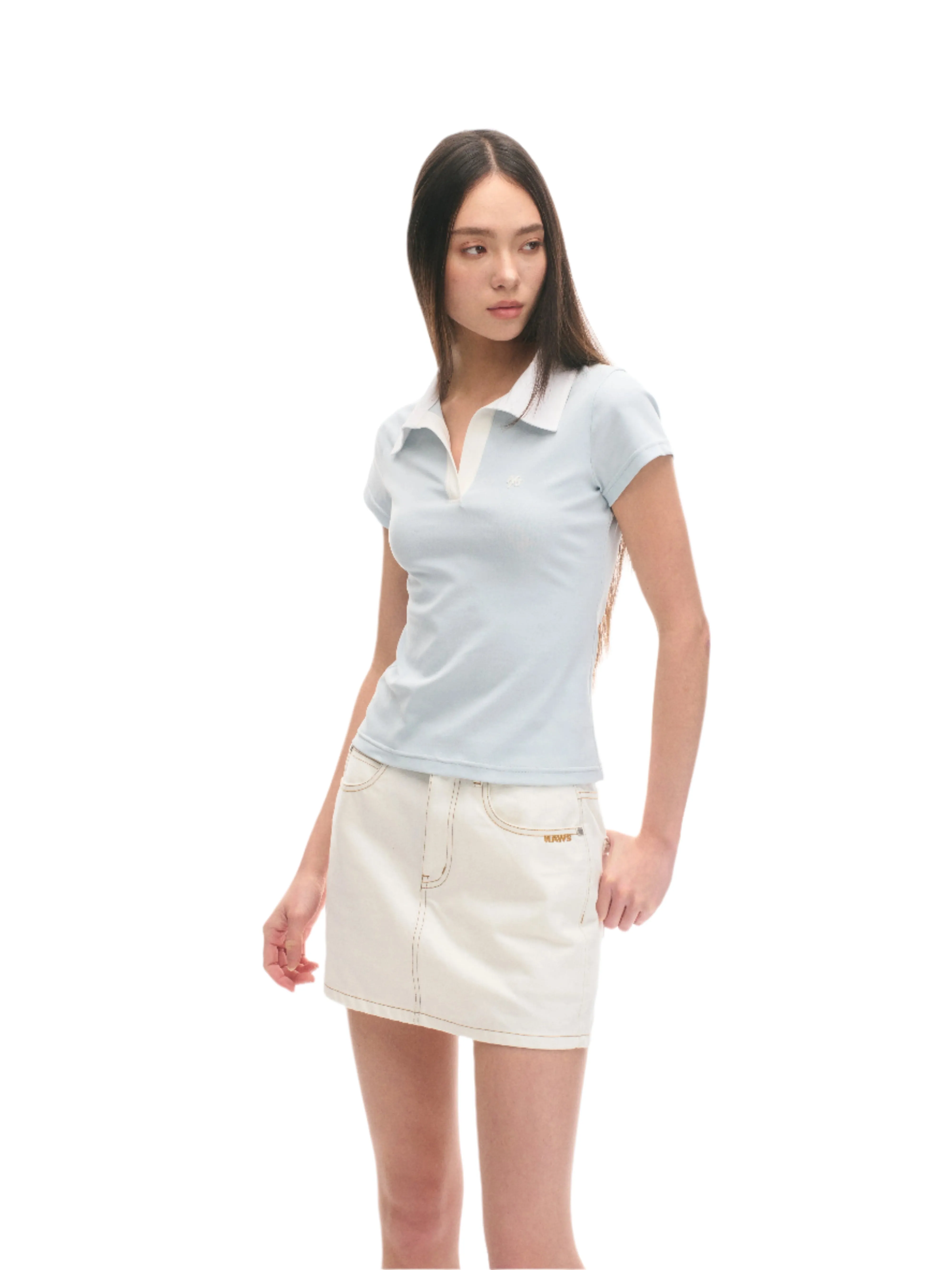 Light Blue Seaside Holiday Polo Tee
