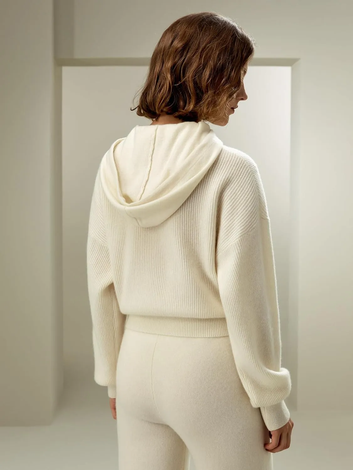 LilySilk Womens Pullover Sweater 100% Cashmere Oversized Hoodie with Detached Hood for Fall & Winter Causal