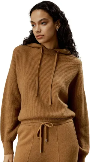 LilySilk Womens Pullover Sweater 100% Cashmere Oversized Hoodie with Detached Hood for Fall & Winter Causal