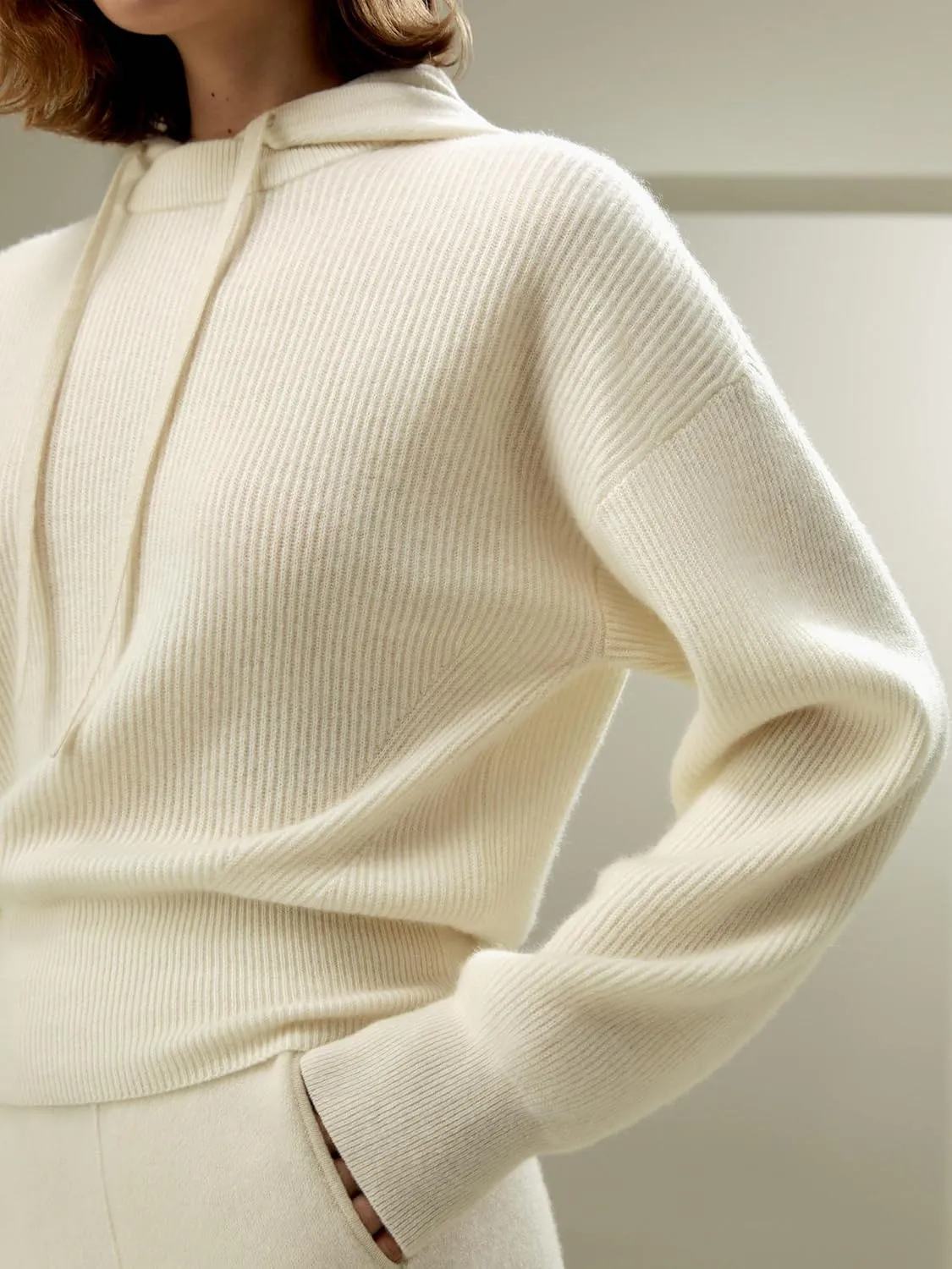 LilySilk Womens Pullover Sweater 100% Cashmere Oversized Hoodie with Detached Hood for Fall & Winter Causal