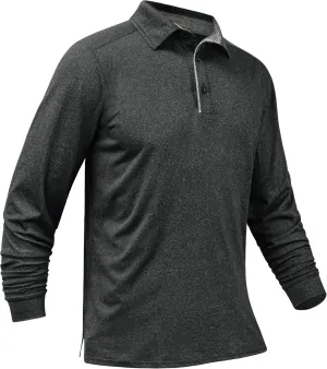 Long Sleeve Polo Shirts for Men Casual Dress Polo Tee Shirts Lightweight Quick Dry Collared Golf Shirt