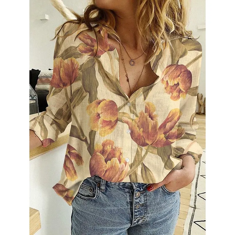 Loose Floral Print Cardigans
