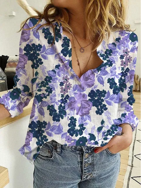 Loose Floral Print Cardigans