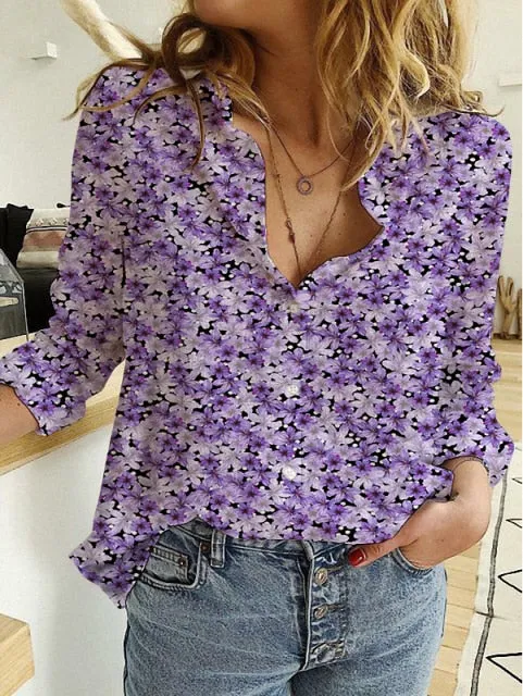 Loose Floral Print Cardigans