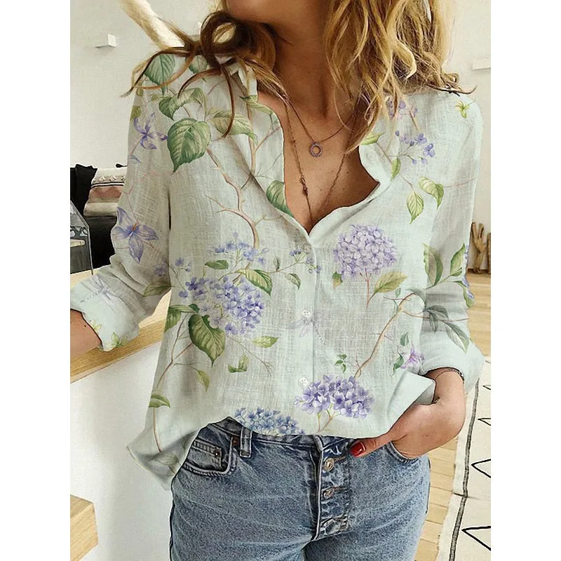 Loose Floral Print Cardigans