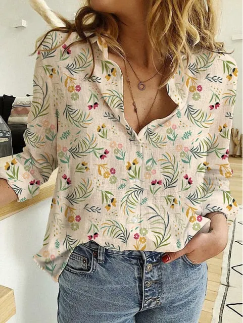 Loose Floral Print Cardigans