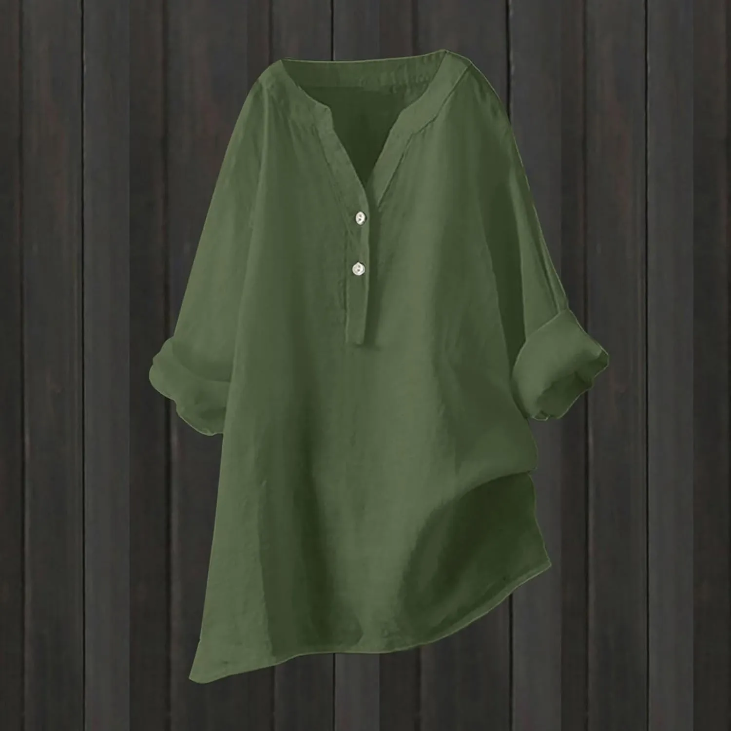 Loose Size Solid Shirt for Women Casual Long Sleeve Blouse Button Open Front Outwear Comfy Tops Work Office Tops