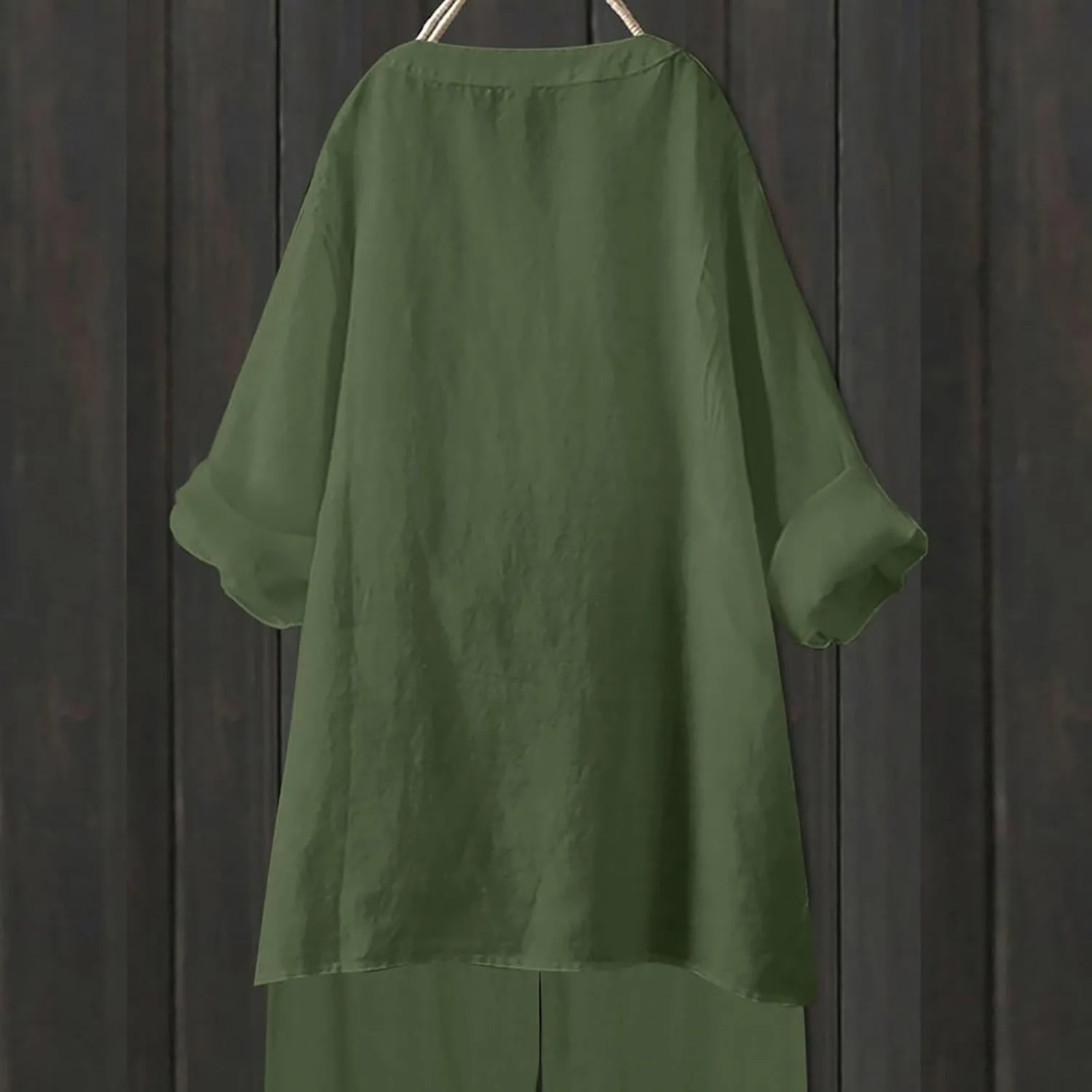Loose Size Solid Shirt for Women Casual Long Sleeve Blouse Button Open Front Outwear Comfy Tops Work Office Tops