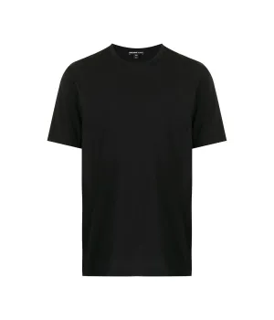 Luxe Lotus Jersey Crew Neck T-Shirt in Black