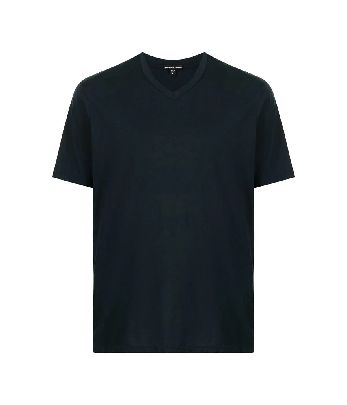 Luxe Lotus Jersey V Neck T-Shirt in French Navy