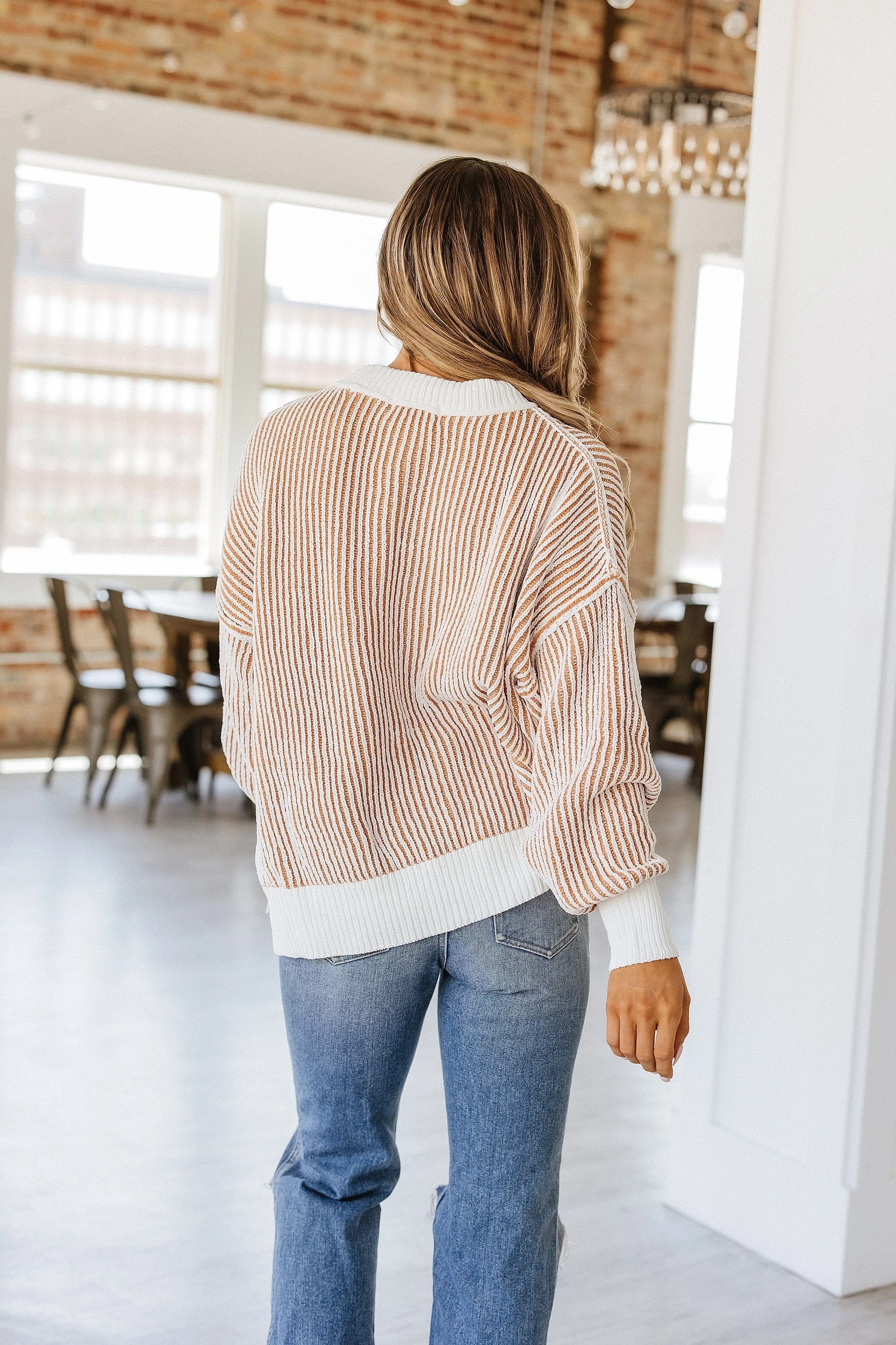 Lyric Contrast Trim Loose Sweater | DROPSHIP