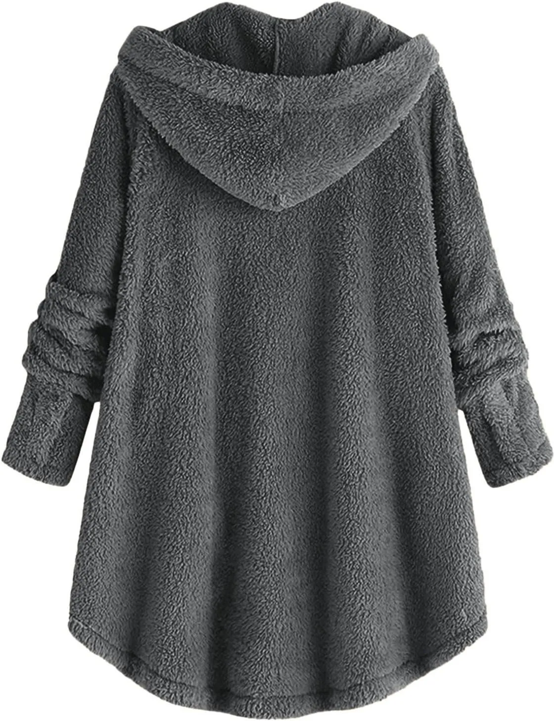 maisdgop Womens Fuzzy Fleece Sherpa Hoodies Oversized Teddy Bear Coat Button down Sweatshirt with Pockets Soft Fall Jackets
