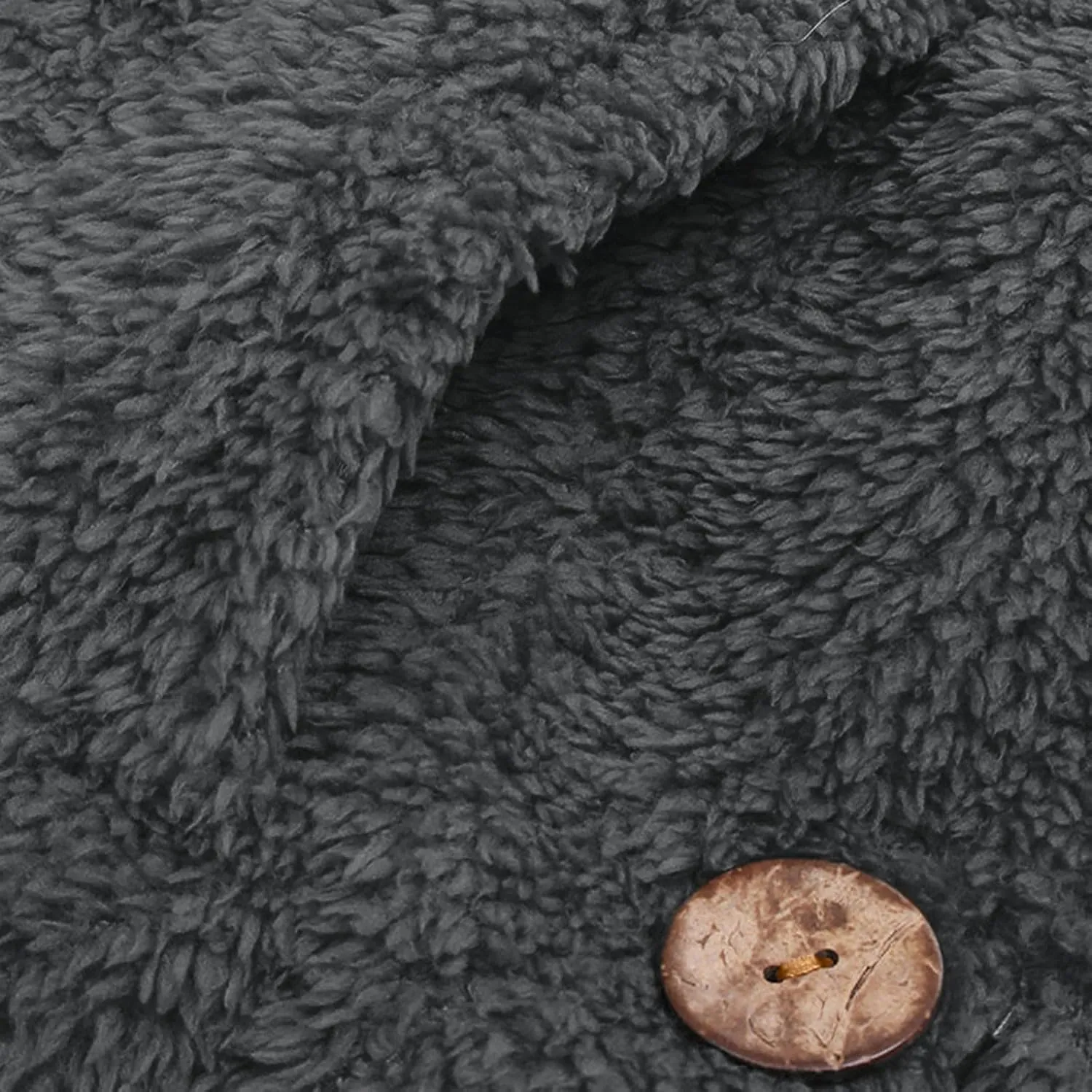 maisdgop Womens Fuzzy Fleece Sherpa Hoodies Oversized Teddy Bear Coat Button down Sweatshirt with Pockets Soft Fall Jackets