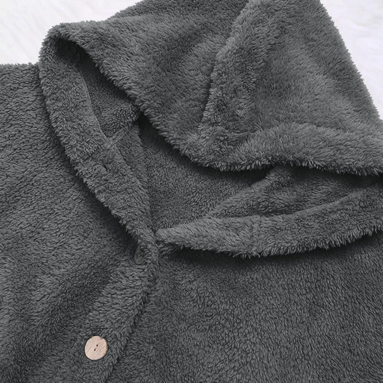 maisdgop Womens Fuzzy Fleece Sherpa Hoodies Oversized Teddy Bear Coat Button down Sweatshirt with Pockets Soft Fall Jackets
