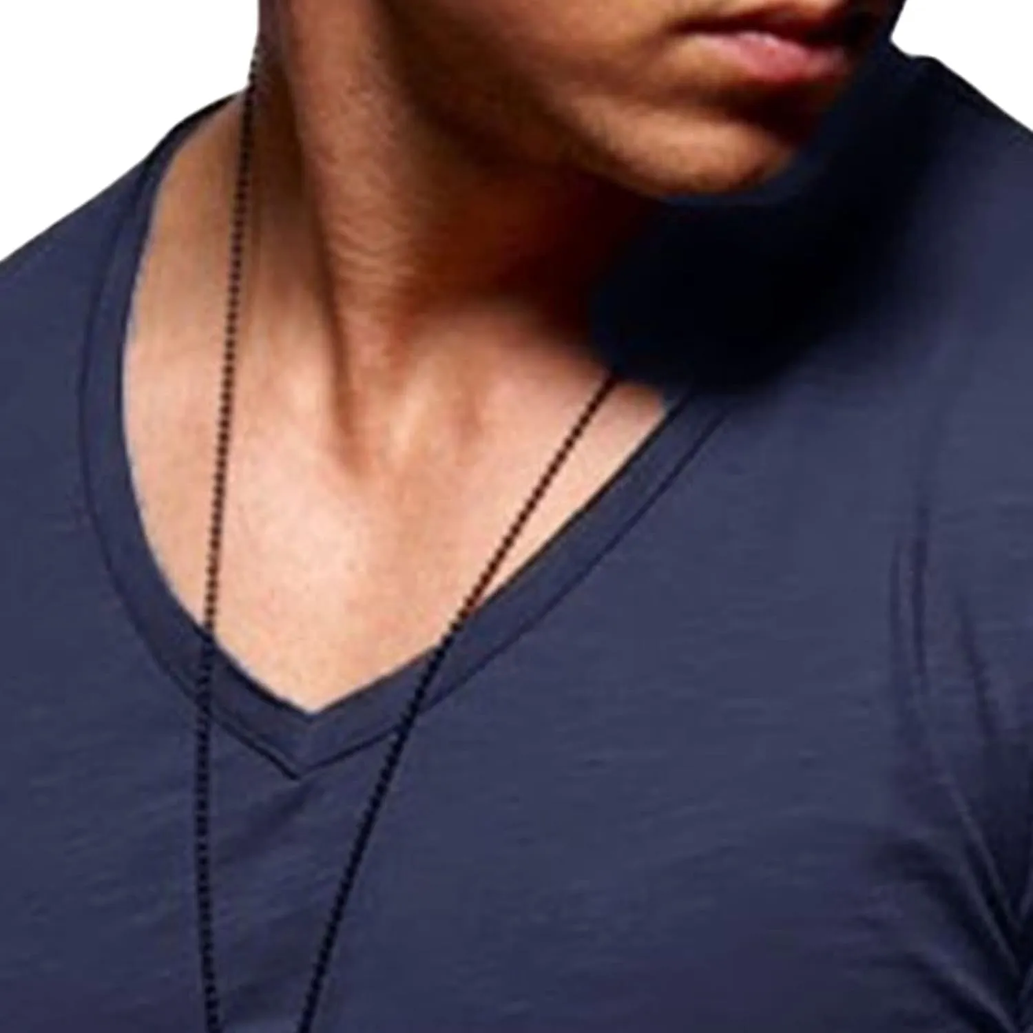 Maiyifu-GJ Men's V Neck Muscle Workout Athletic T-Shirt Bodybuilding Fashion Short Sleeve Slim Fit Zipper Tee Top